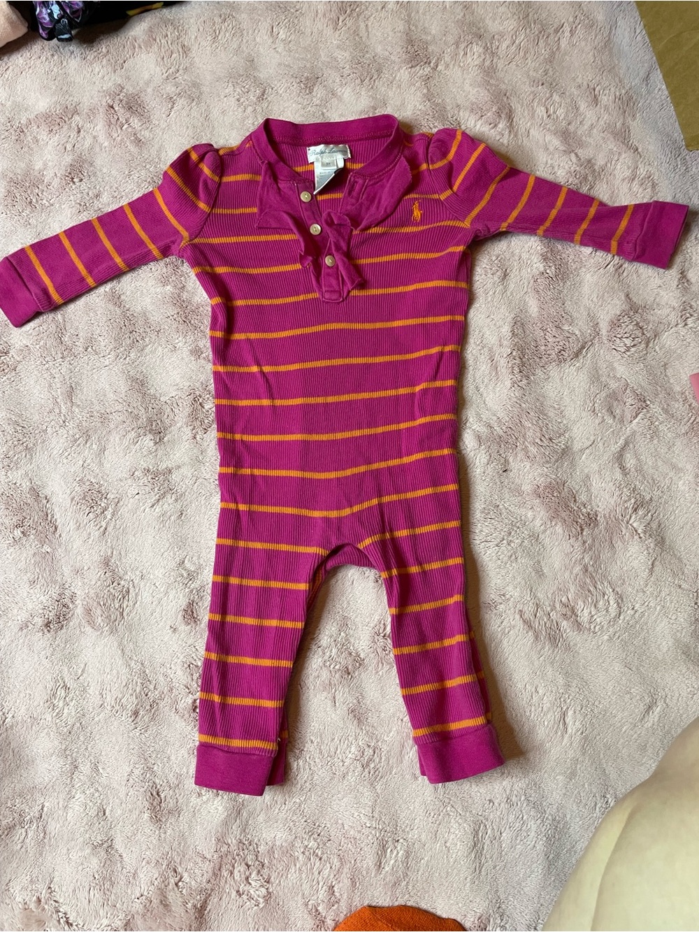 Raspberry Pink & Orange Stripe One-Piece for Kids